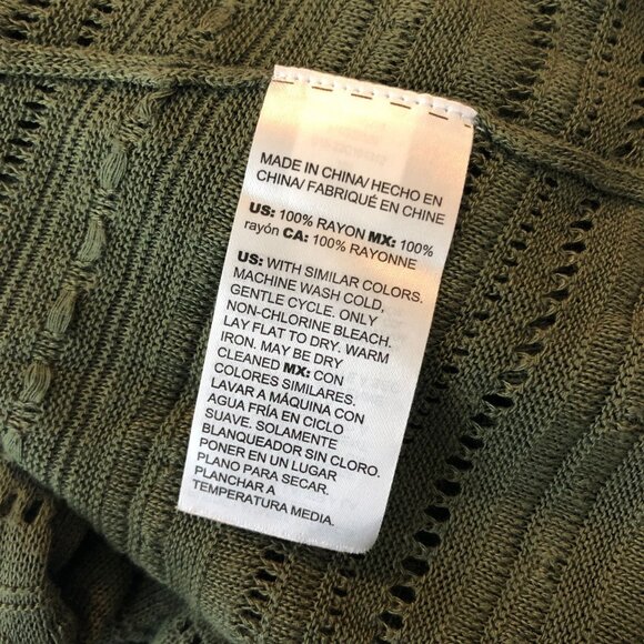 Chicos Open Front Green Textured Maxi Cardigan Open Knit Size 1 (US Size M) - Picture 4 of 7